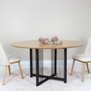 Ver imagem 2 de Mesa Cruzados Ø140 cm tampo em Madeira Amêndoa e Metal Preto Corda Preta