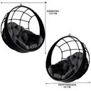 Ver imagem 3 de Balanço Suspenso Ninho Almofada Impermeável Cinza Preto