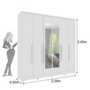 Ver imagem 3 de Guarda Roupa Casal com Espelho e pés 6 Portas 4 Gavetas 239cm Veneza