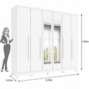 Ver imagem 4 de Guarda Roupa Casal com Espelho e Pés 6 Portas 4 Gavetas 239cm Veneza