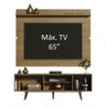 Rack Madesa Dubai e Painel para Tv até 65 Polegadas com Pés - Rustic/preto 7k5z - 5