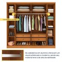Ver imagem 7 de Guarda Roupa Casal com Espelho e Pés 6 Portas 4 Gavetas 239cm Veneza