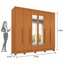 Ver imagem 4 de Guarda Roupa Casal com Espelho e Pés 6 Portas 4 Gavetas 239cm Veneza