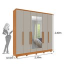 Ver imagem 3 de Guarda Roupa Casal com Espelho e pés 6 Portas 4 Gavetas 239cm Veneza