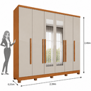Ver imagem 4 de Guarda Roupa Casal com Espelho e Pés 6 Portas 4 Gavetas 239cm Veneza