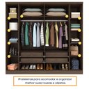 Ver imagem 6 de Guarda Roupa Casal com Espelho 6 Portas 4 Gavetas Veneza