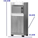 Ver imagem 4 de Balcão para Cozinha 2 Portas 1 Nicho Jet Luxo Cinza/Mel