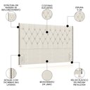 Ver imagem 3 de Cabeceira Cama Box Casal Queen 160cm Florenza P02 Linho Creme - Mpozenato