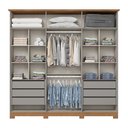 Ver imagem 4 de Guarda Roupas Casal 6 Portas 6 Gavetas Andréas Cinza/Nature