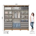 Ver imagem 3 de Guarda Roupas Casal 6 Portas 6 Gavetas Andréas Cinza/Nature