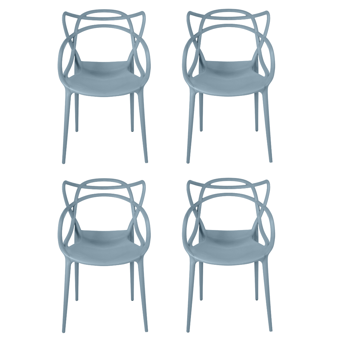 Cadeira Allegra Cinza - Kit com 4