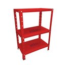 Ver imagem 3 de Estante de Aço Vermelha Mini com 3 Prateleiras 45x27cm 45kg Coluna Bipartida para Escritório Quartos