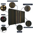 Ver mais imagens de Guarda Roupas Casal 6 Portas com Pés e LED Absolut New Reflecta 100% MDF Preto/Grafite