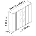 Ver imagem 6 de Guarda Roupas Casal 6 Portas com Pés e LED Absolut New Reflecta 100% MDF Preto/Grafite