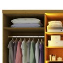 Ver mais imagens de Guarda Roupas Casal 6 Portas com Pés e LED Absolut New Reflecta 100% MDF Marrom/Marrome/Off White