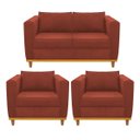Ver imagem 1 de Kit Sofá 2 Lugares e 2 Poltronas Europa Suede ADJ Decor - Terracota