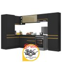 Ver imagem 3 de Armário Cozinha Completa Canto Veneza Mp2090 Multimóveis Preto + Brinde Jogo de Panelas Tramontina