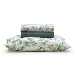 Jogo de Cama Santista Prata Queen Amazônia Verde - 3