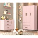 Ver imagem 1 de Quarto Infantil Completo Guarda Roupa e Cômoda Gabi Retrô Phoenix Baby