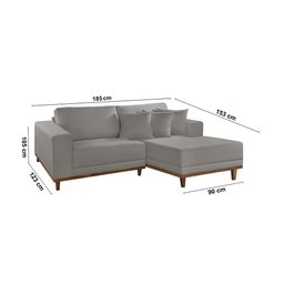 Sofá Cronos 185cm Chaise Lado Direito Meu Sofá Online - 4