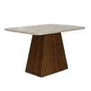 Ver imagem 1 de Mesa de Jantar Slim Retangular Tampo MDF/Vidro 160cm Pampulha New Moveis Leifer Braúna/Off White, Re