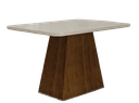 Ver imagem 1 de Mesa de Jantar Slim Retangular Tampo MDF/Vidro 160cm Pampulha New Moveis Leifer Braúna/Off White, Re