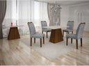 Ver imagem 3 de Mesa de Jantar Slim Retangular Tampo MDF/Vidro 160cm Pampulha New Moveis Leifer Braúna/Off White, Re