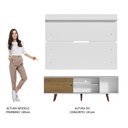 Ver imagem 6 de Rack Madesa Dubai e Painel para TV até 65 Polegadas com Pés Branco/Rustic 9B9B Cor:Branco/Rustic