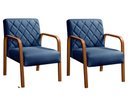 Ver imagem 1 de Kit 2 Poltronas Lara Cor:Linho Azul 330