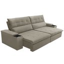 Ver imagem 7 de Sofá Retrátil Reclinável para Sala 4 Lugares 270cm Niels F04 Veludo Amêndoa - Lyam Decor