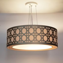 Luminária de Teto Pendente Palha Cúpula Dupla 40x16cm - 1