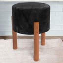 Ver imagem 1 de Banqueta Estofada Estrutura Reforçada Banquinho de Loja Puff:Preto