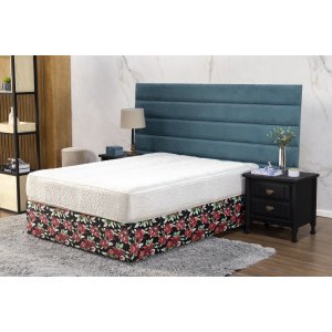 Saia Box Fit Cama Queen Capa com Elástico Malha Helanca Se Ajusta Ao Box 1 Pç Estampada:21 Flor Pret