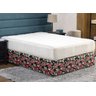 Saia Box Fit Cama Queen Capa com Elástico Malha Helanca Se Ajusta Ao Box 1 Pç Estampada:21 Flor Pret - 3
