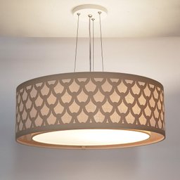 Luminária de Teto Pendente Trama Cúpula Dupla 40x16cm - 1