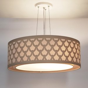 Luminária de Teto Pendente Trama Cúpula Dupla 40x16cm