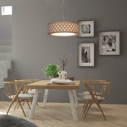 Luminária de Teto Pendente Trama Cúpula Dupla 40x16cm - 2