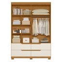 Ver imagem 5 de Guarda Roupa Solteiro 160cm com Espelho Doble Cinamomo/off - Albatroz