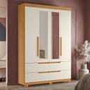 Ver imagem 2 de Guarda Roupa Solteiro 160cm com Espelho Doble Cinamomo/off - Albatroz