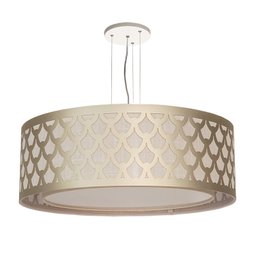 Luminária de Teto Pendente Trama Cúpula Dupla 40x16cm - 3