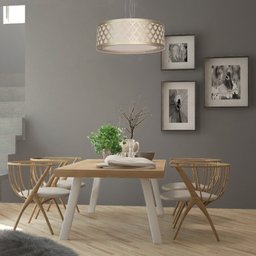 Luminária de Teto Pendente Trama Cúpula Dupla 40x16cm - 2