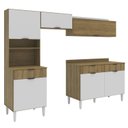 Ver imagem 2 de Conjunto de Cozinha Completa Modulada 4 Módulos Lâmina Valencia Yescasa Marrom/Mel/Branco