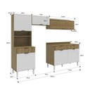 Ver imagem 3 de Conjunto de Cozinha Completa Modulada 4 Módulos Lâmina Valencia Yescasa Marrom/Mel/Branco