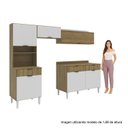 Ver imagem 4 de Conjunto de Cozinha Completa Modulada 4 Módulos Lâmina Valencia Yescasa Marrom/Mel/Branco