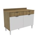 Ver imagem 5 de Conjunto de Cozinha Completa Modulada 4 Módulos Lâmina Valencia Yescasa Marrom/Mel/Branco