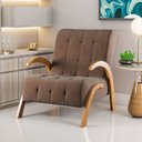 Ver imagem 1 de Poltrona do Papai em Veludo Pés em MDF Garden