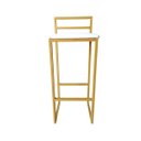 Ver imagem 4 de Banqueta Alta Industrial Moderna Dourada P/ Balcão, Bistro, Cozinha Assento Branco