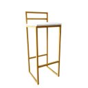 Ver imagem 3 de Banqueta Alta Industrial Moderna Dourada P/ Balcão, Bistro, Cozinha Assento Branco