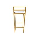 Ver imagem 2 de Banqueta Alta Industrial Moderna Dourada P/ Balcão, Bistro, Cozinha Assento Branco