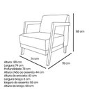 Ver imagem 5 de Kit 02 Poltronas Decorativa Natália Linho Bege Base em Madeira Castanho - Pallazio